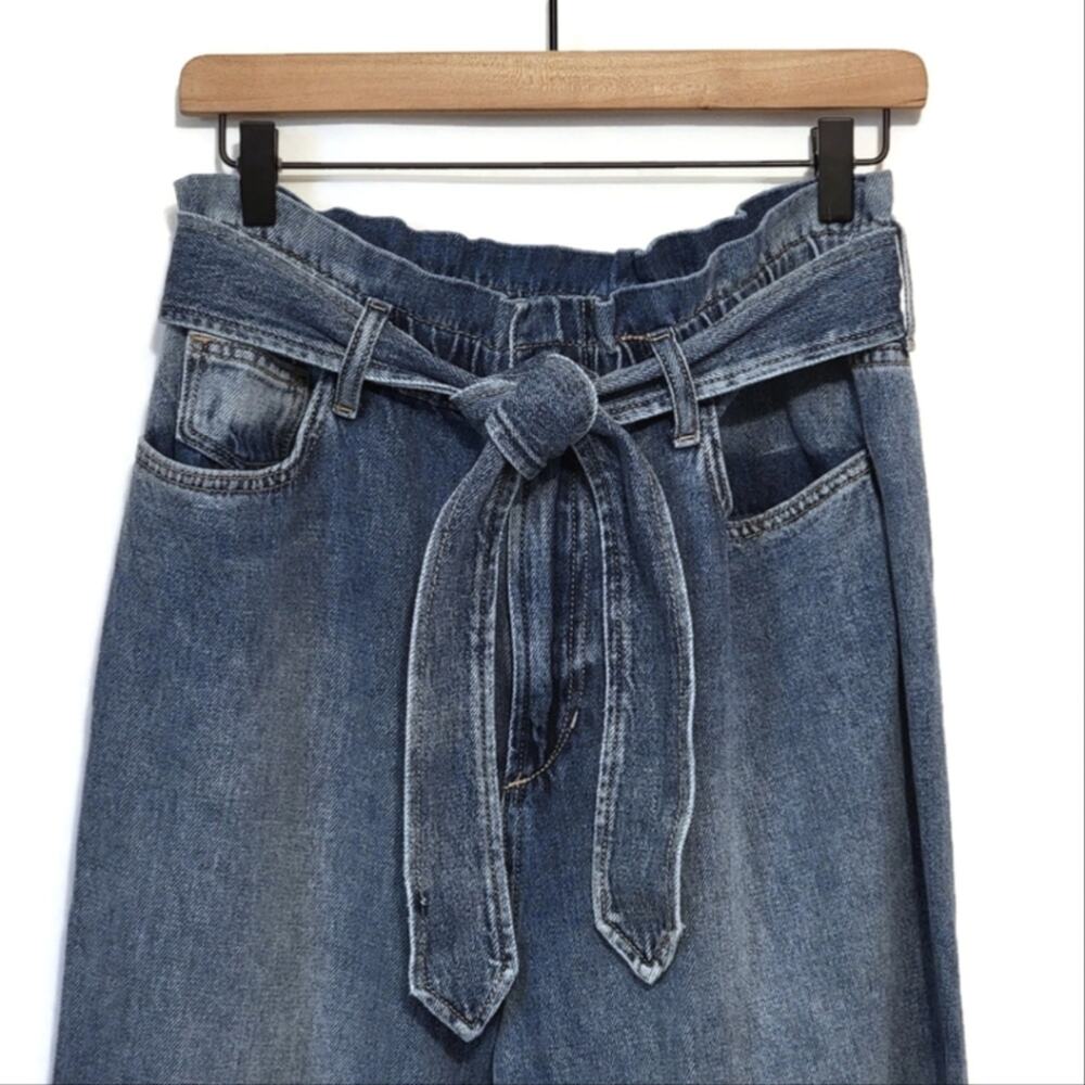 Joes Jeans The Brinkley High Rise Paperbag Tie Waist Straight Denim Jean Size 30 - Picture 3 of 14